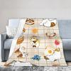 Mofusand Flannel Blankets Autumn Warm Soft Throw Blanket for Children Outdoor Print Bedspread Sofa Bed Cover