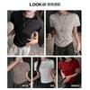 Summer Solid Color Tencel Lyocell Summer Crew Neck Shoulder Short Sleeve T-Shirt Women's Premium Versatile Casual Top