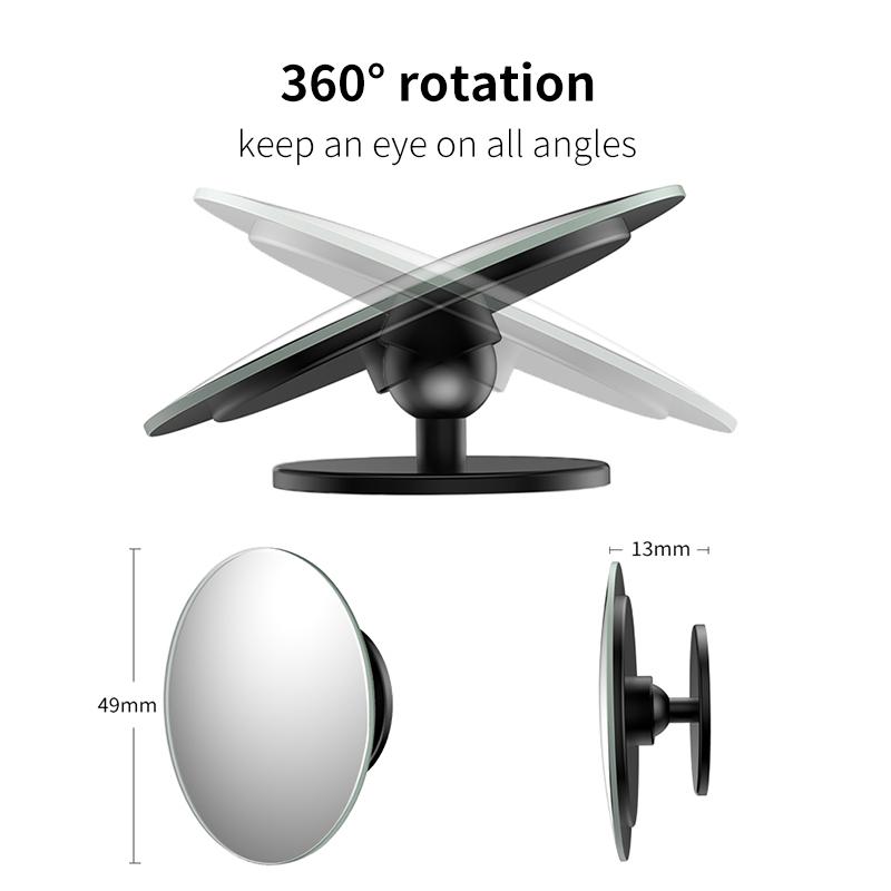 2Pcs Car Mirror HD Convex Mirror Blind Spot Auto Rearview Mirror 360 Degree Wide Angle Vehicle Parking Rimless MirrorsAA