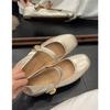 Inner height increase of 5cm with Mary Jane Korean version retro versatile shallow mouth single shoes women's evening shoes