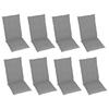 Chaises inclinables jardin - Maison Exclusive - Lot de 8 Acacia lavé gris - Coussins inclus - Dossier 5 positions