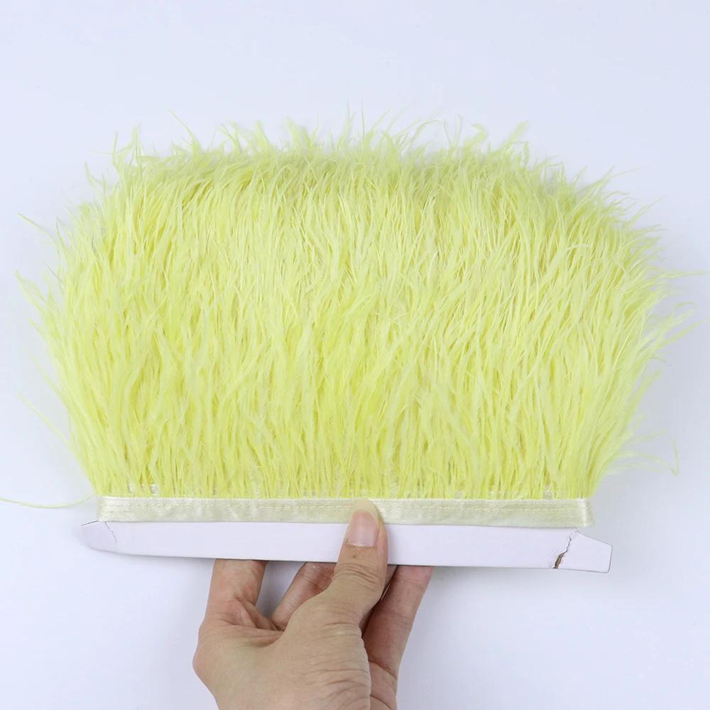 Feather1 meter Natural Ostrich feather Trims Ribbon 6-15 cm for Skirt DIY Clothing Black White Ostrich feathers Wedding Decoration