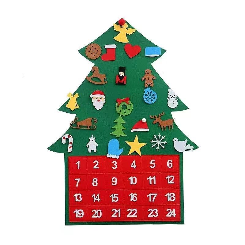 DIY Felt Christmas Tree Christmas Decoration for Home Navidad 2025 New Year Christmas Ornaments Santa Claus Xmas Kids Gifts