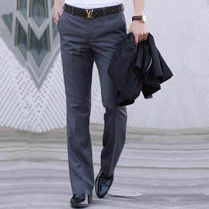 Men's Casual Wide-Leg Dress Pants - Non-Iron, Flared, Loose Fit
