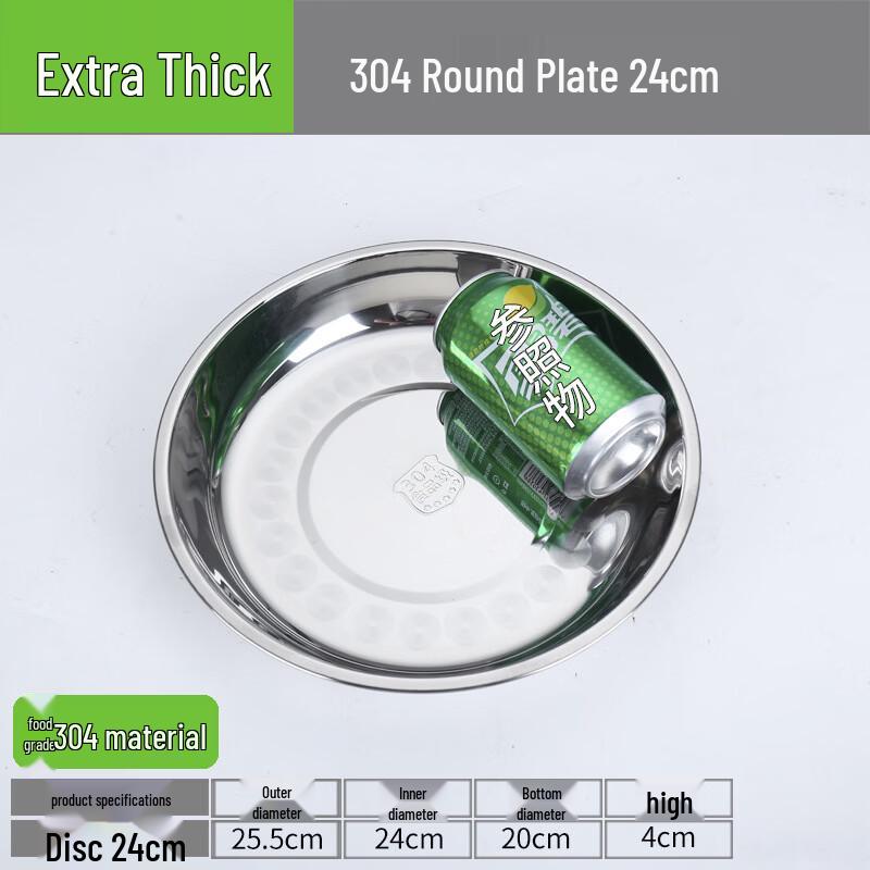 Jinjinlin 304 Stainless Steel Round Serving Plate Set