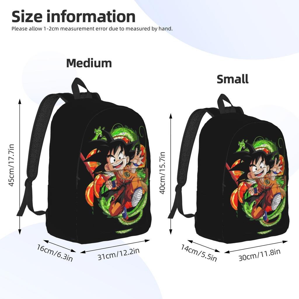 Kid Goku Cute Japanese Anime Casual Backpack Sports High School Business DBZ Daypack for Men Women Laptop Computer Shoulder Bag