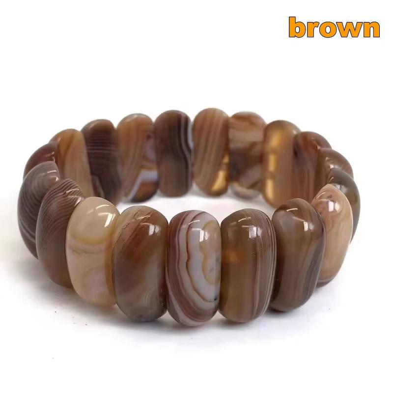 Natural 9 Color Botswana agate Stone Beads Bracelet Natural Gemstone Jewelry Bangle For man Woman For Gift Wholesale