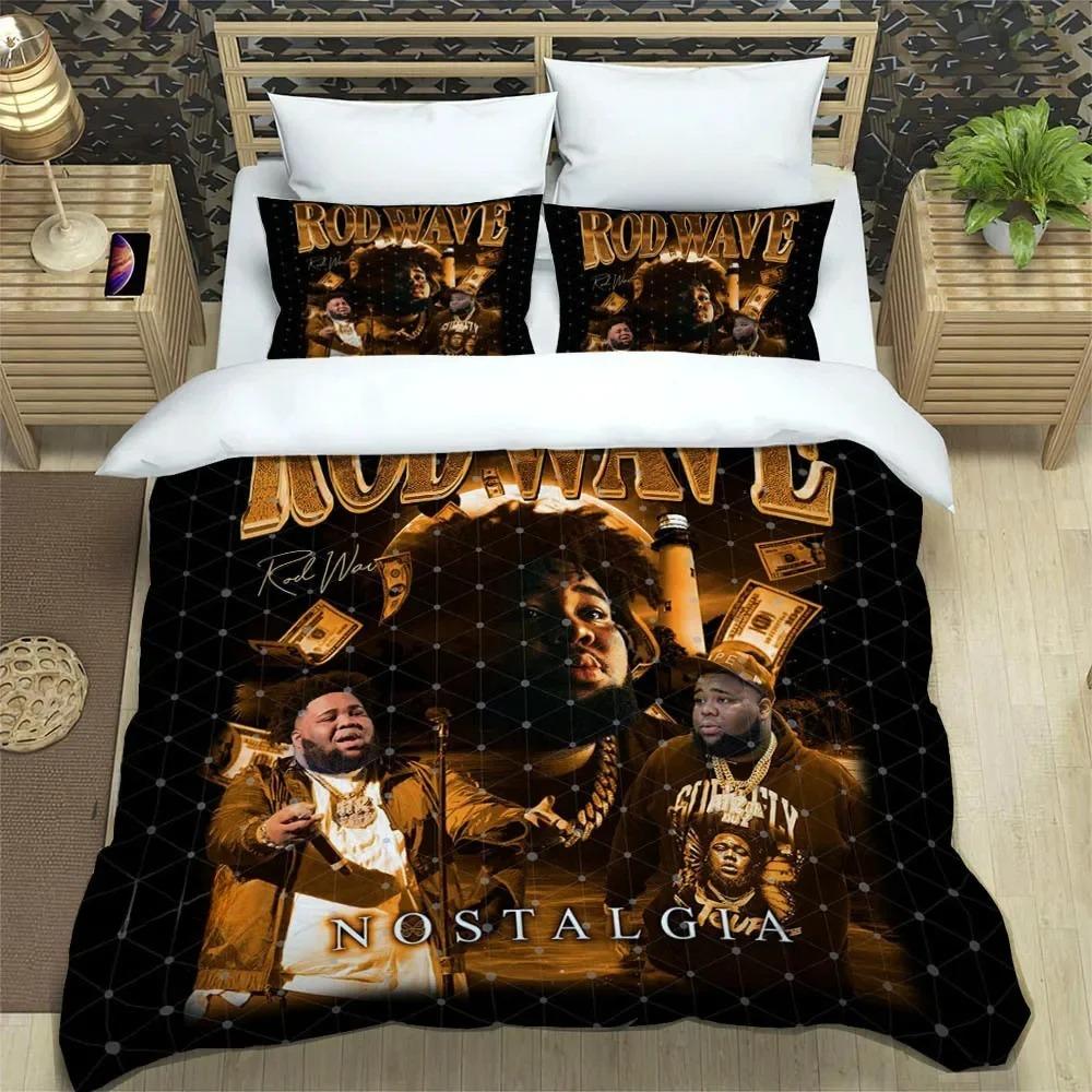 Popular Music Rod Wave Print Bedding Sets Exquisite Bed Supplies Set Duvet Cover Comforter Set Bedding Set Luxury Birthday Gift