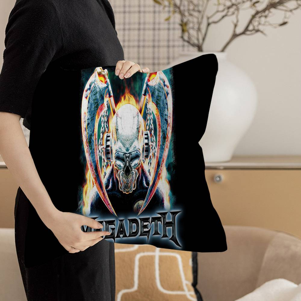 Heavy Metal Rock Roll Music M-Megadeths Pillow Cushion Cover Pillowcase Living Room Sofa Home Decor Customized