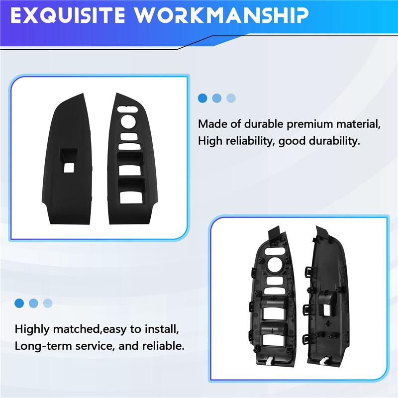 A58X-1Pair Front Door Window Glass Lift Switch Bezel Trim Panel- For Honda Accord 2018- 83592-TVE-H01ZA 83542-TVE-H01ZA
