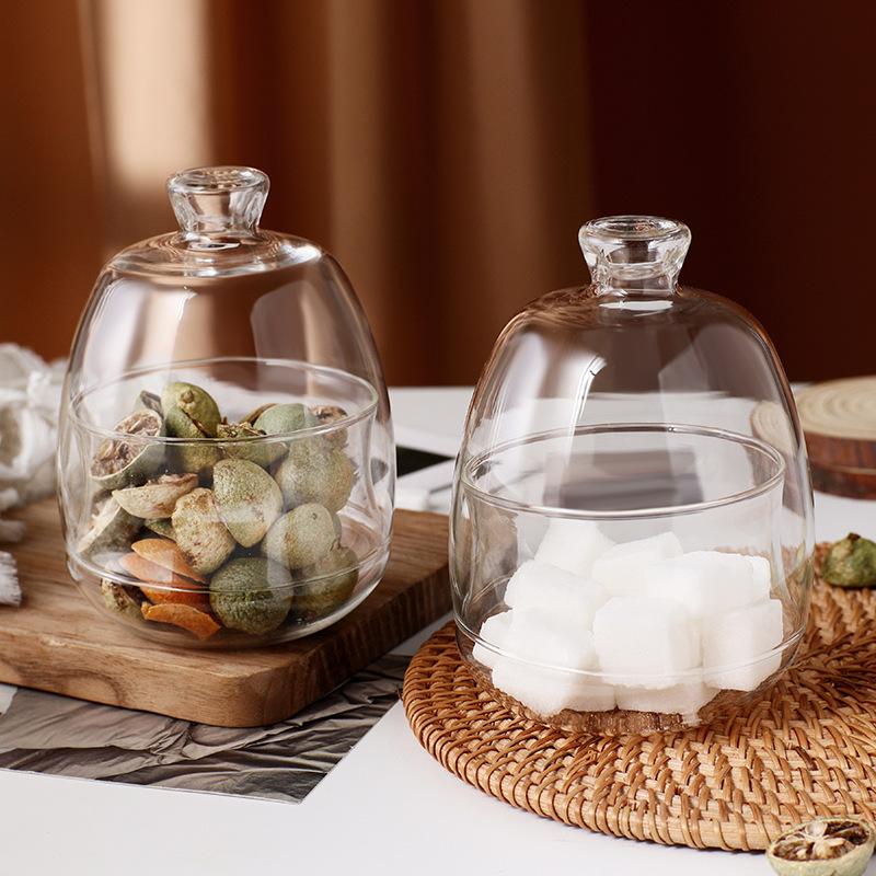Household Glass Sealed Jar with Lid Sugar Jar High Borosilicate Tea Jar Coffee Shop Storage Box High Temperature Resistance