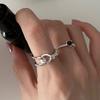 Elegant Black Heart Ring For Women Chic Minimalist Twisted Copper Open Jewelry Finger