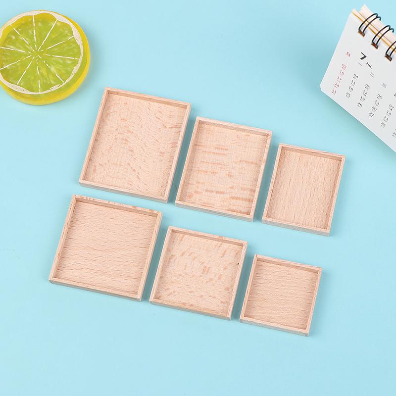 1:12 Puppenhaus Miniatur Mini Teller Holztablett Modell Küchendekor Zubehör