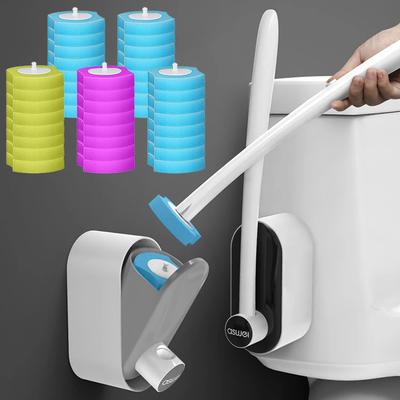 Wandmontierte Einweg-Toilettenbürste mit Reinigungsflüssigkeit Badezimmerreinigung Einweg-Bürstenkopf Haushaltsreinigungswerkzeug