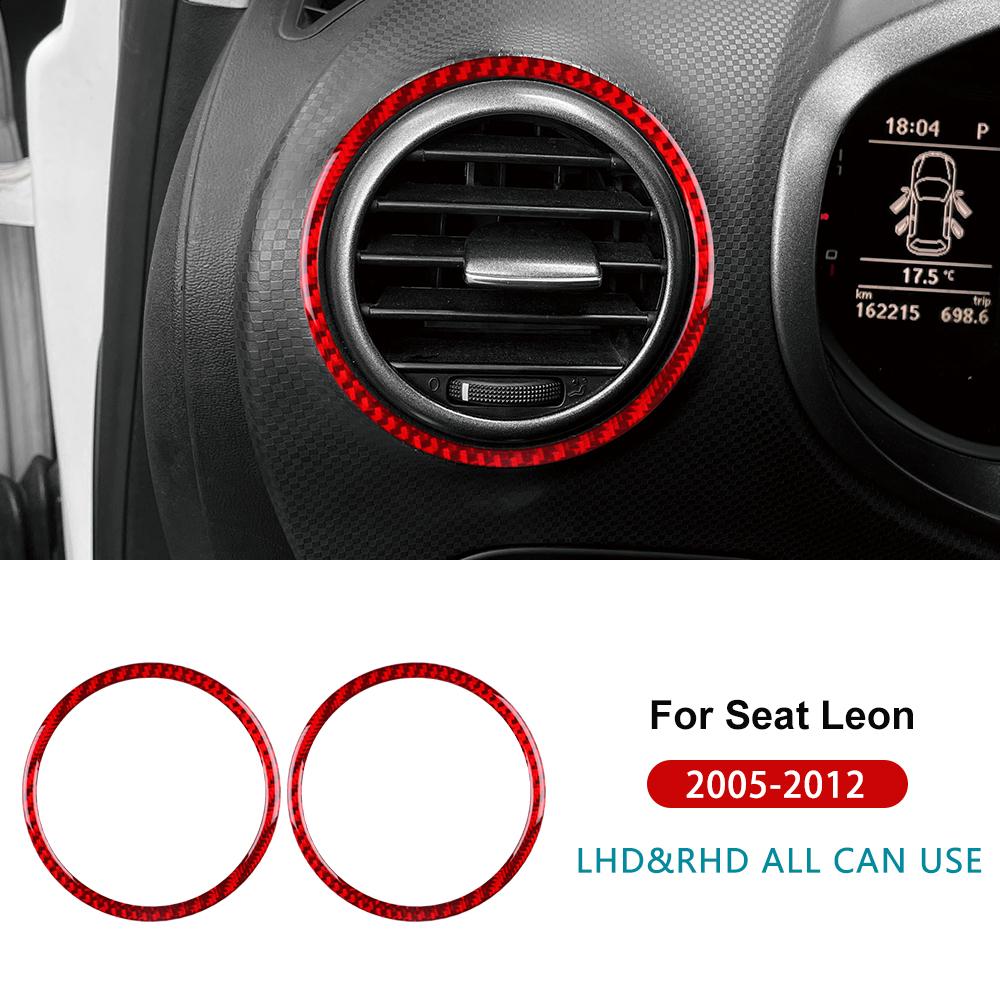 Real Soft Carbon Fiber Sticker For Seat Leon 2005 2006 2007 2008 2009 2010 2011 2012 Car Side of Center Console Outlet Trim