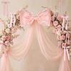 16Pcs/Set Large Bow Kit Giant Pink White Bow with Mini Bows DIY Satin Tulle Bow Wedding Bridal Baby Shower Birthday Party Wall Hanging