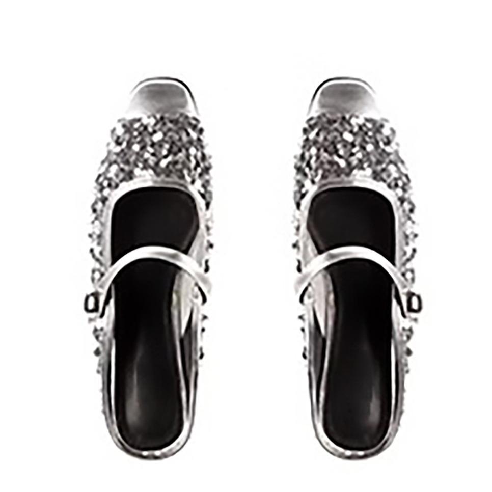 Grape Mother Sparkling Sequined Cool Slippers Children Thick Heel Single Shoes 2025 Spring Women's Fashion Huizhou Women's Shoes Muller Shoes