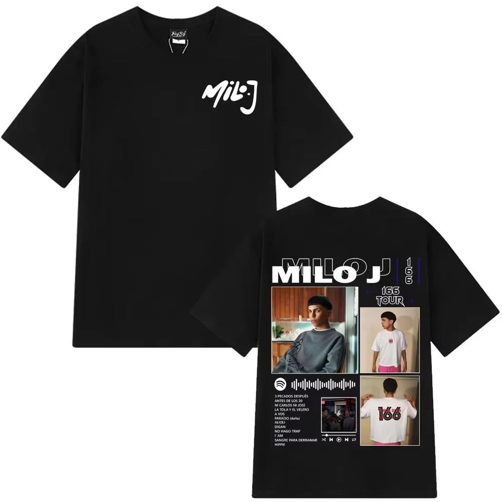 Rapper Milo J 166 Album Tour Merch Tshirts Mens Women Harajuku Hip Hop Pop music Tshirts Summer pure Cotton Short Sleeves Top 2XL