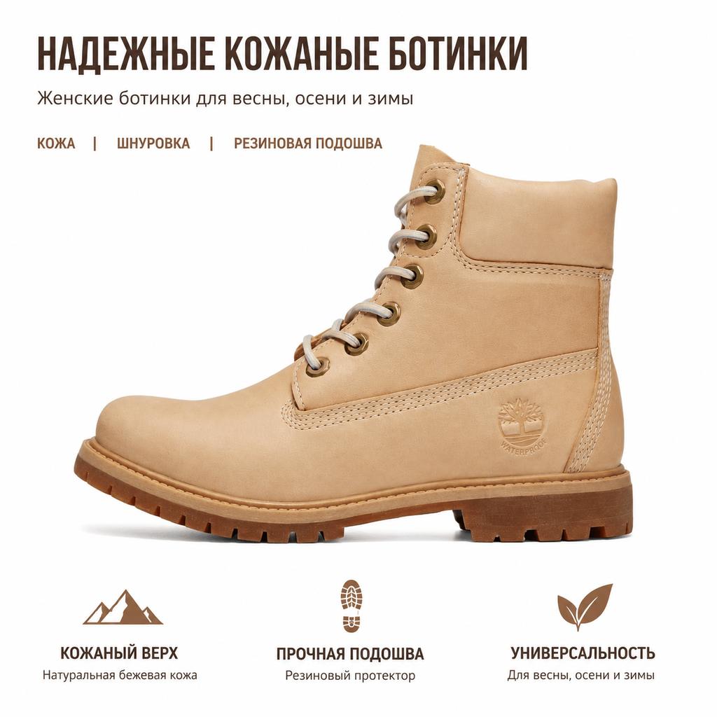 Timberland Stivali da Donna in Pelle Premium Versatili Letterari a Mezza Gamba per Esterno A2HR8-EN2