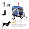 Bike Trailer for Dog Pets 8 Reflectors Flag Hitch Bar Included 130 X 73 X 90 Cm White and Blue