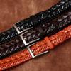 3Cm Wide Hand-Woven Belt Women'S Leather Needle Buckle First Layer Cowhide Weaving Personality Trend Versatile Belt Men