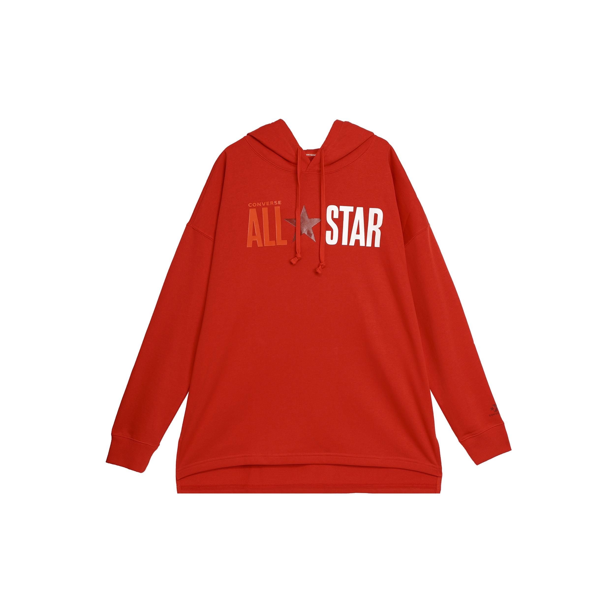 (WMNS) Converse All Star Printed Hoodie Asia Sizing  Red  Women s 10017310-A04 L