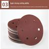 9-Inch Self-Adhesive Flocked Sandpaper Discs: 6-Hole Dry Sand Putty Polishing with Backing Cloth