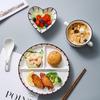 Divided Plate Family Children's Japanese Breakfast Weight Loss Quantitative Meal Plate Three Grid Divided Plates Dinner Plates