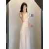 Rochie Maxi Satinată Elegantă de Vară pentru Femei, cu Umerii Dezgoliți, Rochie Formală