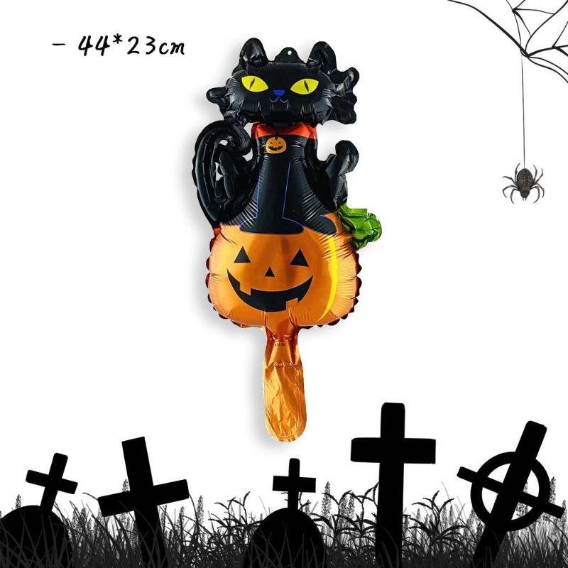 1pcs Halloween Bat Pumpkin Decoration Balloon Photo Prop For New Year Birthday Party Horror Scene Decor Spooky Festive Gift