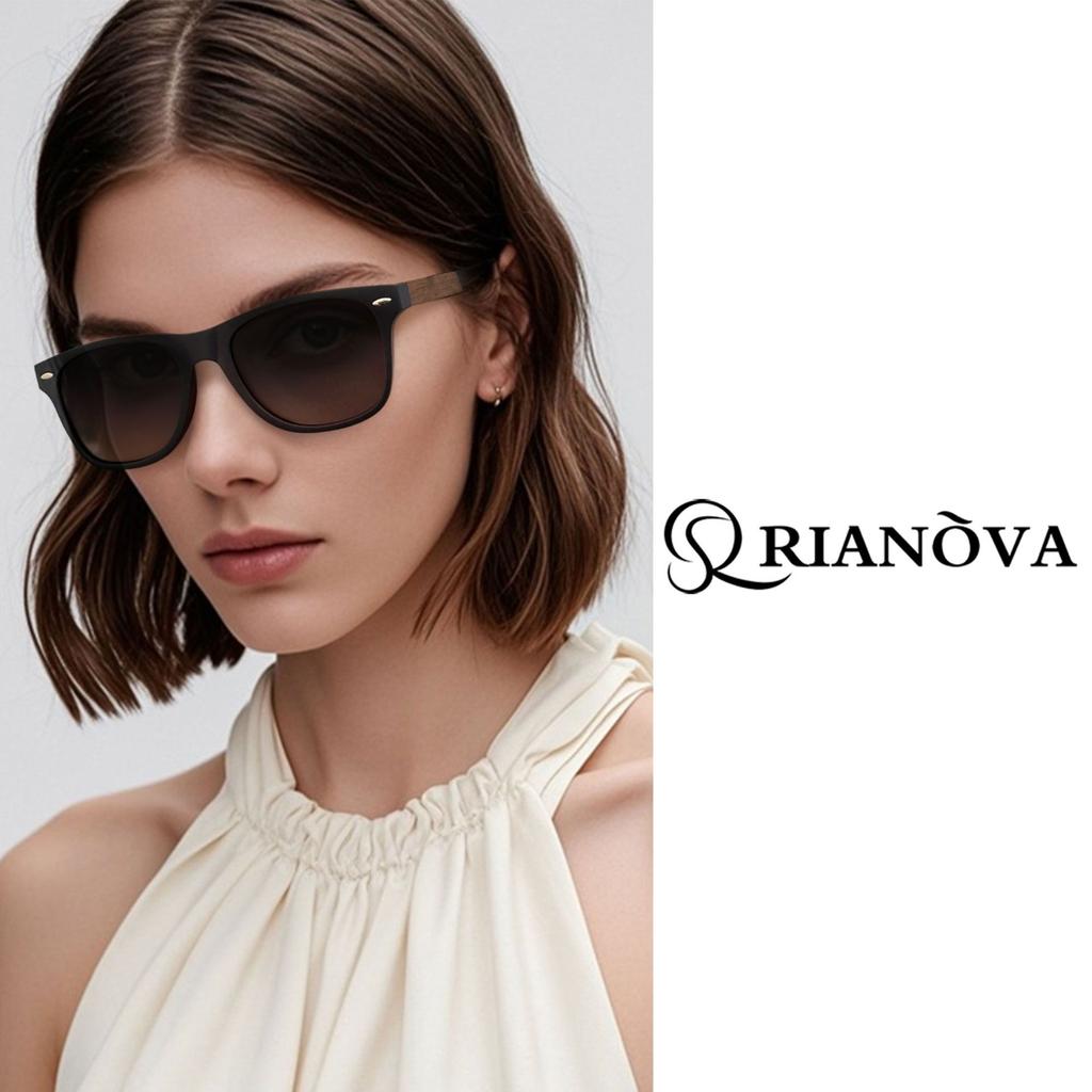 2026New wooden-framed polarized sunglasses, small frame, trendy and fashionable, retro style, for both men and women TR Box7733WD
