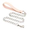Jiuai SM Leather Collar & Metal Chain Leash - Fun Alternative Adult Sex Toys for Couples