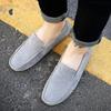 Fashion Men Flat Loafers 2025 Frosted Suede Flat Shoes Comfortable Non Slip Fashion Loafers Lightweight Trendy Outdoor Casual Shoes