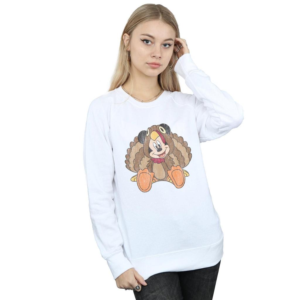 Disney Womens/Ladies Mickey Mouse Thanksgiving Turkey Costume Sweatshirt