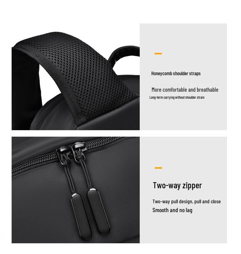 Men's Business Casual Waterproof Backpack with Logo Printing - Multi-Functional Travel and School Laptop Bag.