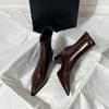 Autumn Winter Fashion Thick Heel Slim Ankle Boot Women Pointed Toe Zipper Shoes Mordern Short Booties  De Mujer