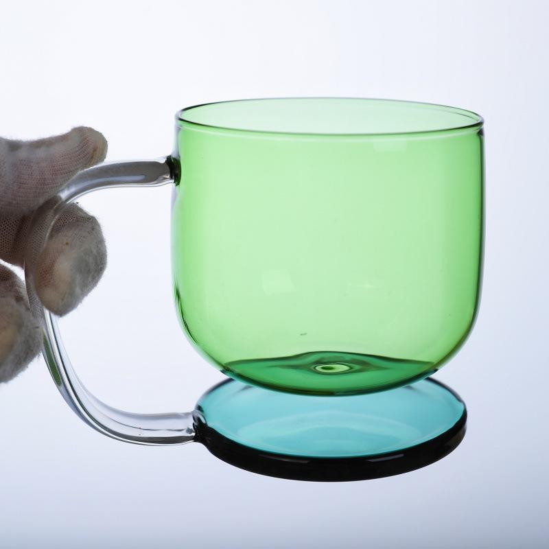 Kreativer Hänge-Glasbecher Kaffee Milchsaft Trinkbecher Wasser Hohes Borosilikatglas Farbblockierendes Glasbecher Bierbecher