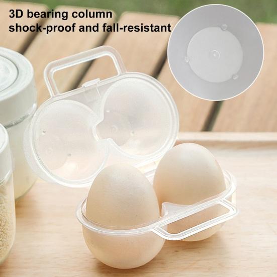 Egg Box Portable with Handle Shockproof Anti-drop 2 Grids Special Egg Container Plastic Egg Tray Daily Use