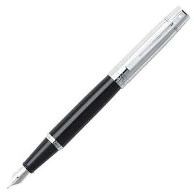 Sheaffer Fountain Pen M Medium Nib 300 Black Chrome N0931450 Officially Imported &