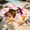 Asciugamano da Spiaggia Personalizzato con Nome Masha e Orso, per Viaggio Campeggio Festa in Spiaggia Decorazione Casa, Regalo di Compleanno per Famiglia e Amici