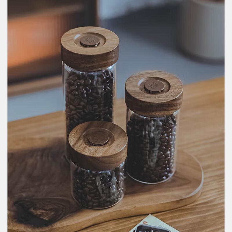 Glass Coffee Storage Jar with One-Way Valve (2-Pack)