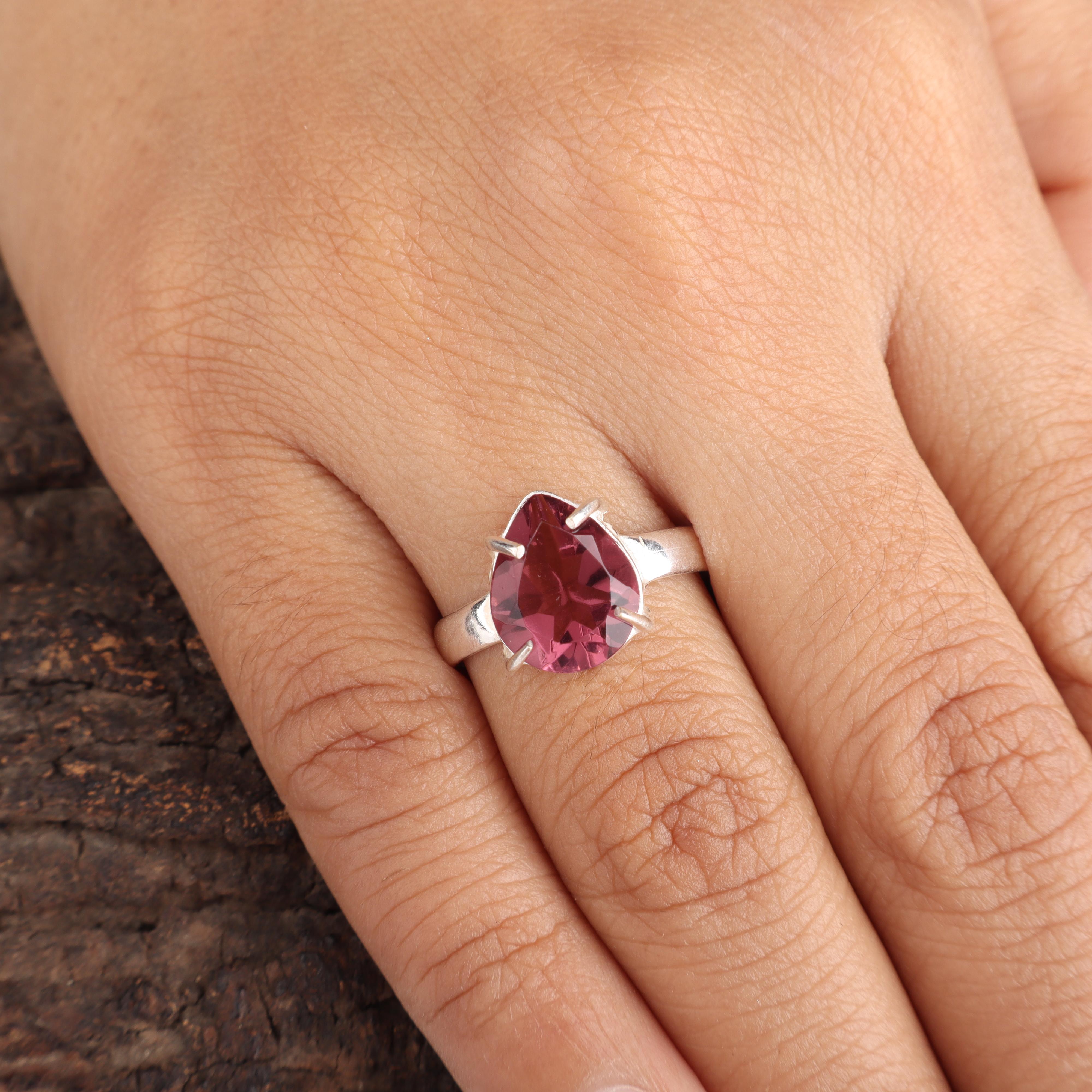 Rhodolite Gemstone 925 Sterling Silver Jewelry Handmade Designer Women Ring For Anniversary Gift RR-81-8 4