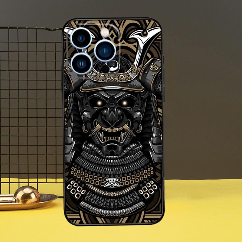 Oni Samurai Mask Phone Case For iPhone 16 15 14 13 12 11 Pro Max X XR XS Max 7 8 Plus 12 13 Mini Back Cover