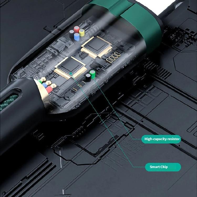 Reinforced Braided USB C Data Cable Equipped With Lighting Function And Auto Stop Charging When Full