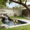 1 Pcs Vintage Angel & Owl Iron Wind Chime Rustic Winged Bell Hanging Decoration for Lawn Patio Yard Outdoor Spaces