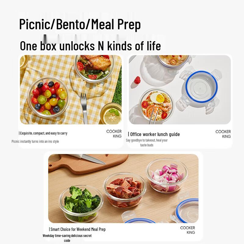 COOKER KING High Borosilicate Glass Food Storage Container Set