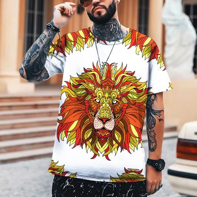 Pánské dámské triko Street Trend Hip Hop Harajuku Styl Lion Print 100% Leica Polyester Vysoce kvalitní tričko Značka Tees S-5XL