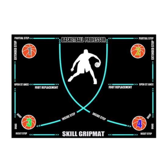 Basketball Footwork Training Mat Non-Slip Low Noise Basketball Training System Mat Agility Footstep Training Mat for Dribbling Training At Home