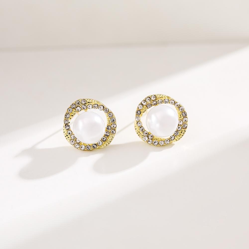 Boucles d'oreilles élégantes de couleur or pour femmes, tempérament blanc, boucles d'oreilles irrégulières, bijoux tendance, cadeaux