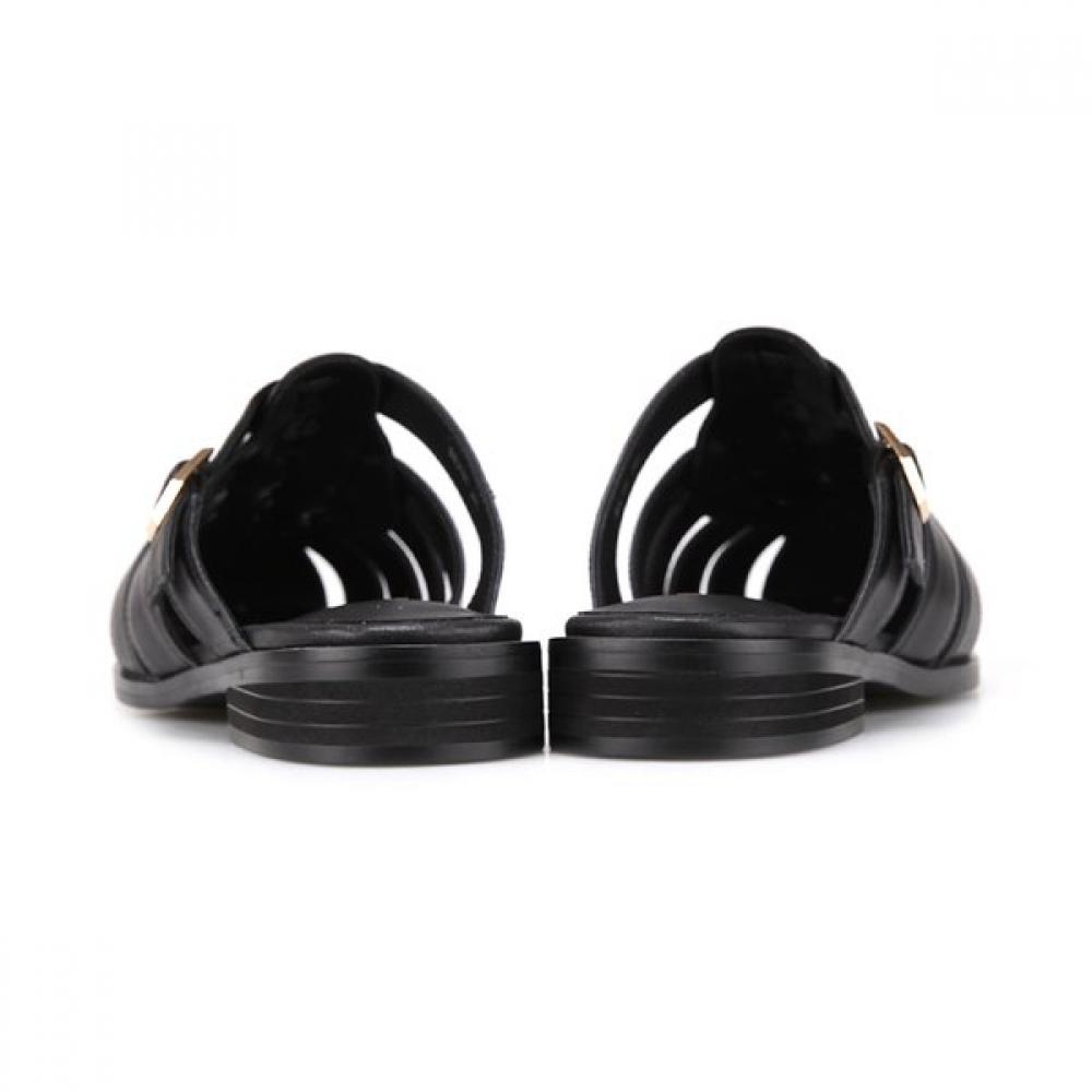 Barbara Leather Fisherman Detail Semi Dress Mule 2cm 3 Colors Bbj181